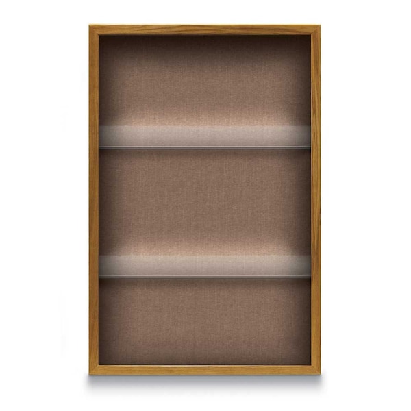 Outdoor Enclosed Combo Board, 48"x36", Satin Frame/Blue & Buff